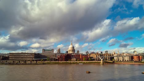 timelapse view of london skyline with st. paul's cathedral centered, cloudy sky
