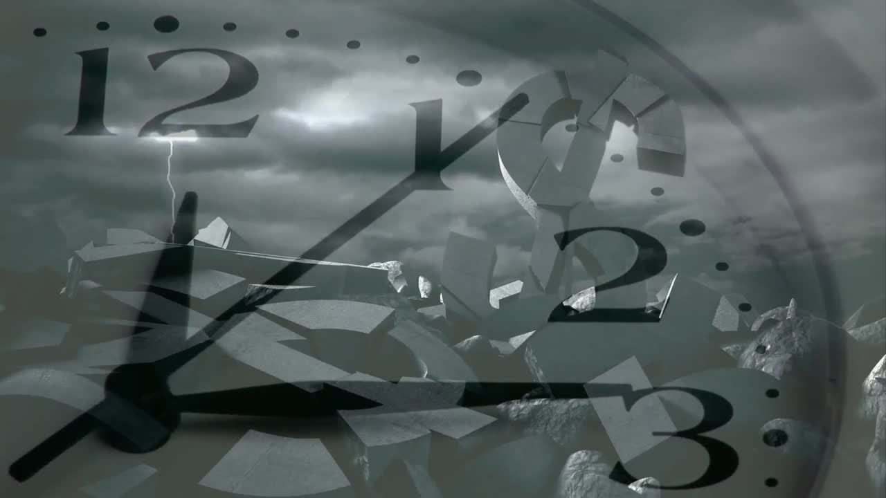 시계 이동과 함께 붕괴되는 달러 기호의 애니메이션