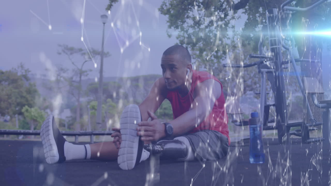 야외 운동을 하는 의족을 가진 남성 운동 선수에 대한 커뮤니케이션 네트워크의 활성화