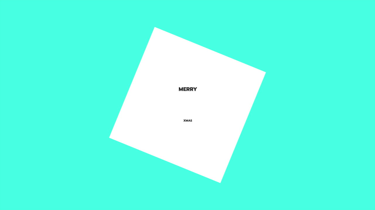 Merry Xmas on white square on blue gradient