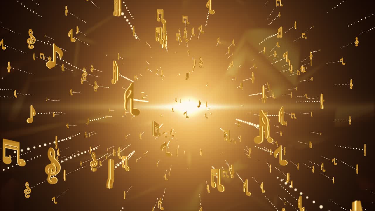 황금 음악 노트 폭발