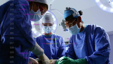 animation of data processing over diverse surgeons during operation