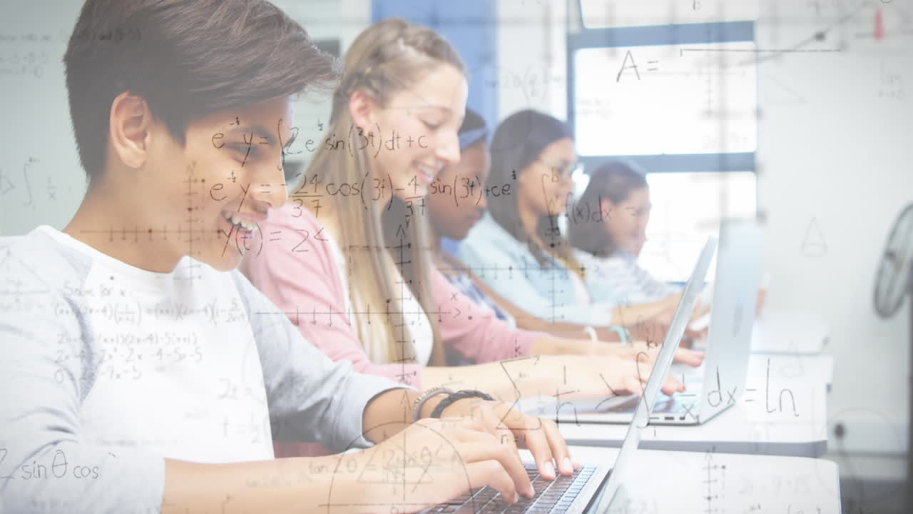 Animation of mathematical formulas over students using computers