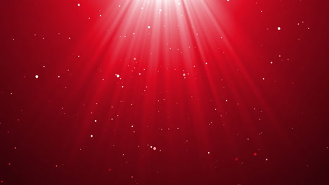 animación de confeti que cae y rayos de luz sobre un fondo rojo.