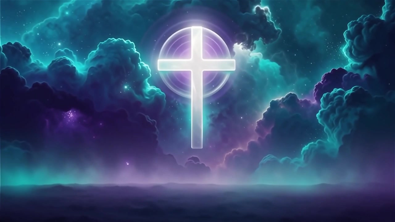 Christian Cross Heavenly Light Worship Background