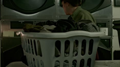 isolated scene, cinematic visuals of desperate latina woman in laundry