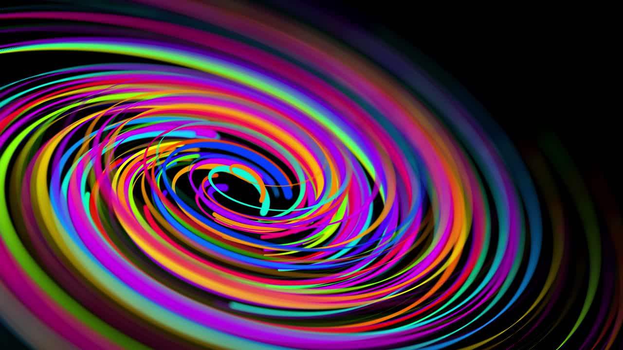 stylish creative abstract background in 4k. colored lines swirling in spiral fly along swirling path. Motion design bg of particles shaping lines, helix and abstract structures. 3d render