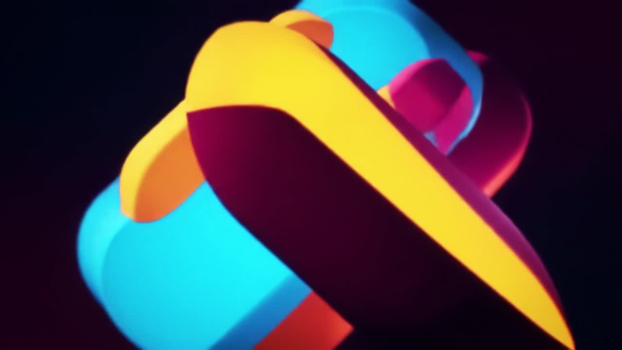 Dynamic Abstract Composition Featuring Vibrant Colorful Shapes and Smooth Curves in a Modern Digital Aesthetic
