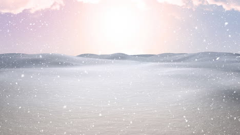 animation of snow falling over winter landscape