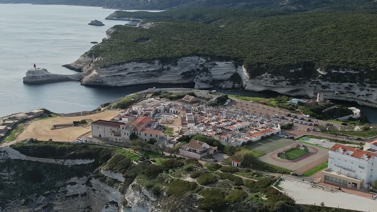 Corsica coastline and town view during daytime in France's southern region