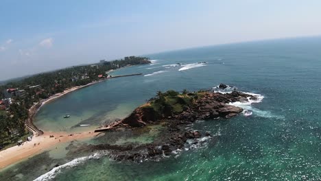 tilted fpv drone shot of stunning coastal scenery, sri lanka