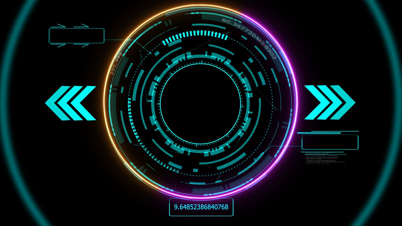 futuristic technology digital radar detected holographic element laser glow effect arrow blue laser and two callout border with numeric blue tone