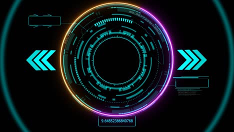 tecnología futurista radar digital detectado elemento holográfico efecto de brillo láser flecha láser azul y dos callout borde con tono azul numérico