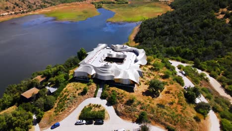 Aerial-shot-of-Vik-Hote,-Millahue,-Chile