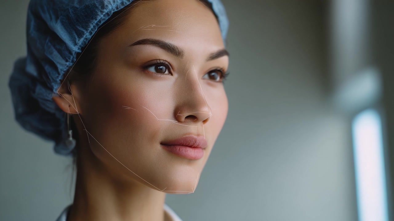 Un professionista medico concentrato si prepara per procedure importanti, mostrando sicurezza e dedizione, incarnando l'essenza della cura in un ambiente clinico.