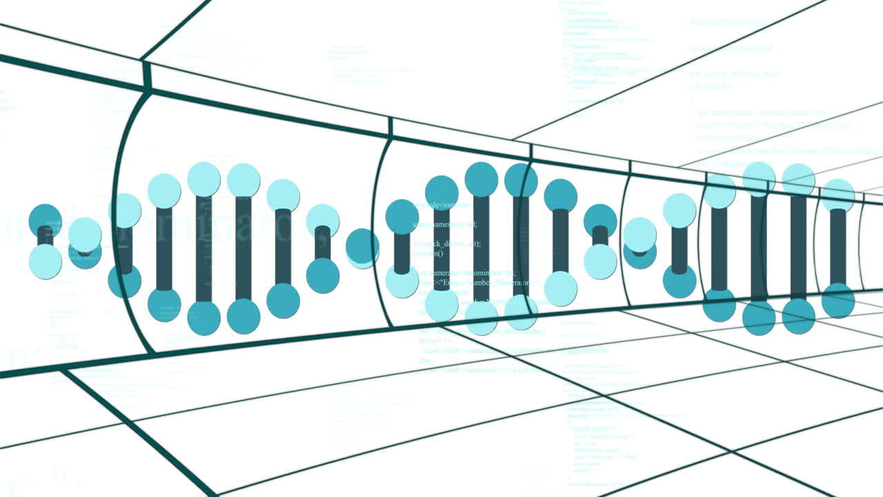 Animation of DNA strand and binary coding for scientific data processing