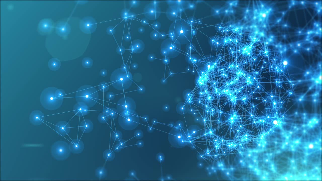 expansión de la línea de red cibernética y la matriz de puntos