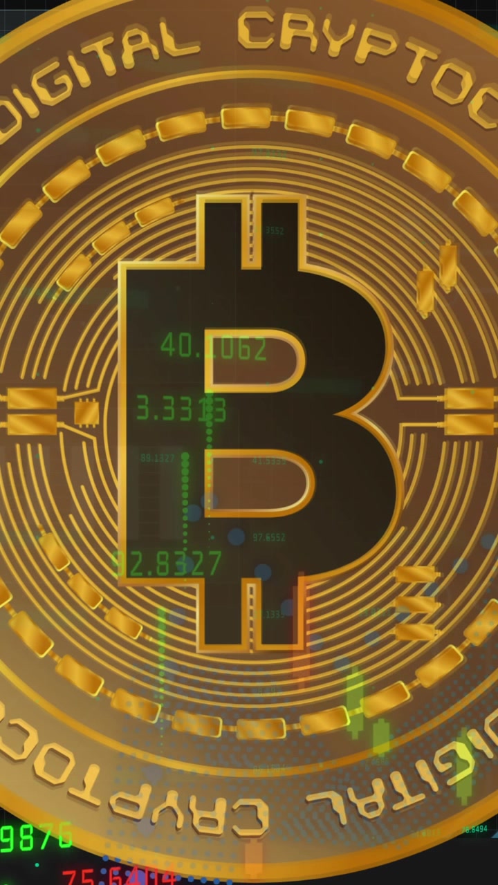 Animación de procesamiento de datos sobre bitcoin