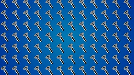 metallic screws bolts pattern blue background loop