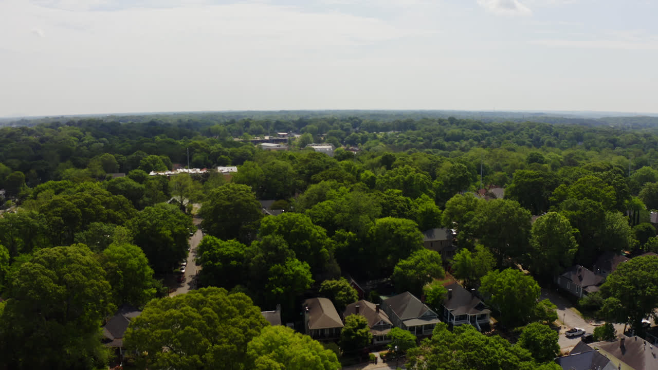 Green Trees and american homes in suburb area of Atlanta City