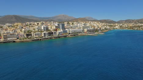 The-coastal-town-of-Agios-Nikolaos-on-the-island-of-Crete,-during-summer