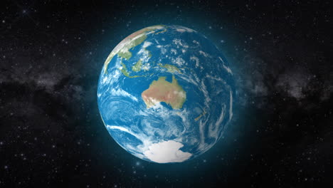 cinematic video background showcases realistic globe rotating, zooming in on australia country | realistic earth rotating and zooming in on australia country video background in 4k