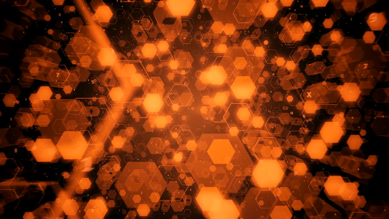 fondo tecnológico abstracto de hexágonos brillantes. animación de bucle sin costuras. renderización 3d de alta calidad para finanzas, banca, tecnologías web o fondo social.