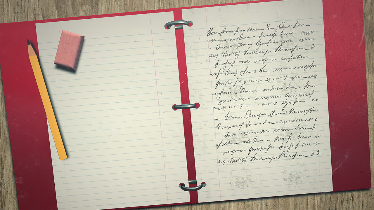 Closeup of kids background with notebook and pencil