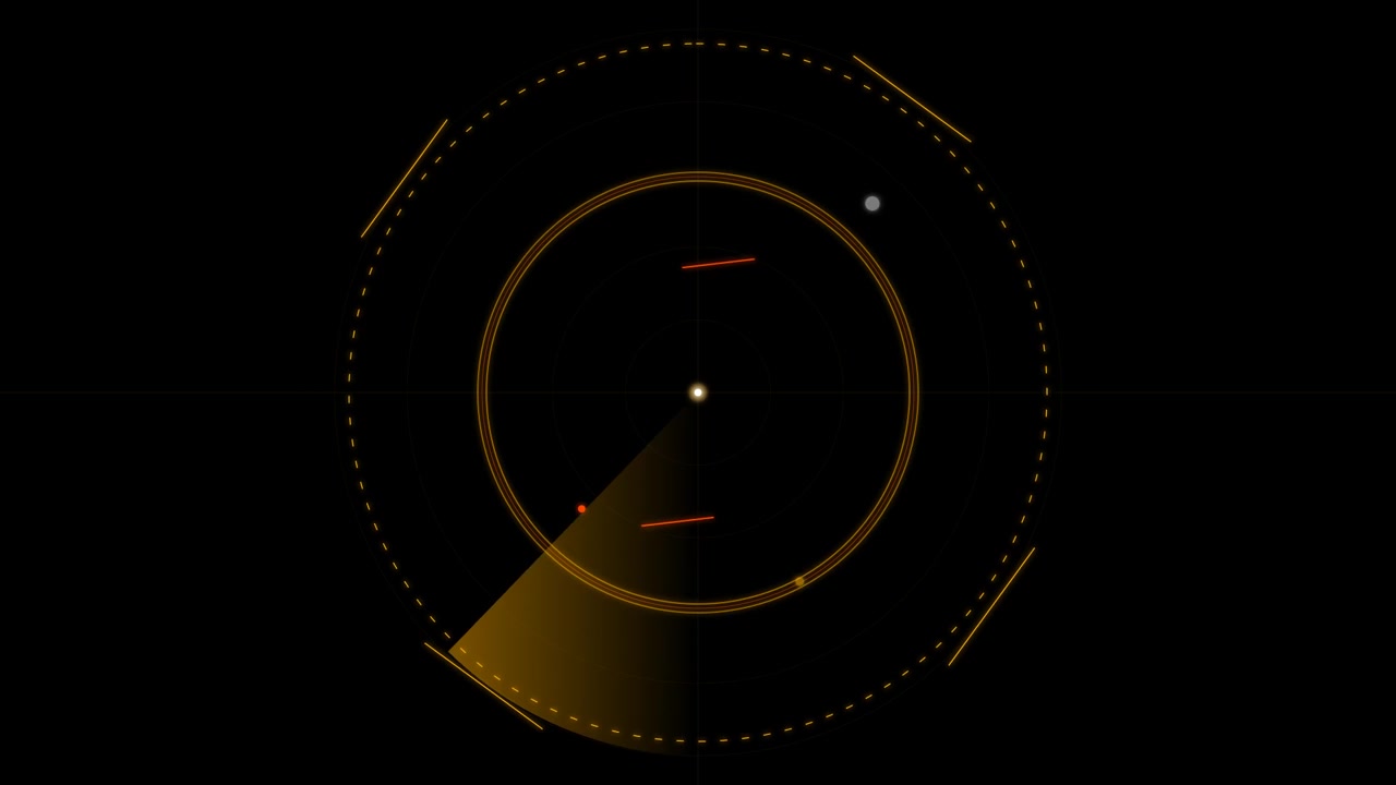 Interfaccia dello schermo radar digitale con scansione di obiettivi