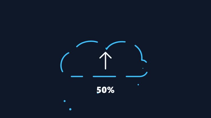 Digital Cloud Upload Progress Animation with Percentage Counter