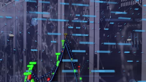 Animation-Der-Finanzdatenverarbeitung-Und-Des-Verbindungsnetzwerks-Im-Computerserverraum