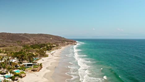 birds eye view of beautiful seaside at ocean beach in puerto vallarta at day