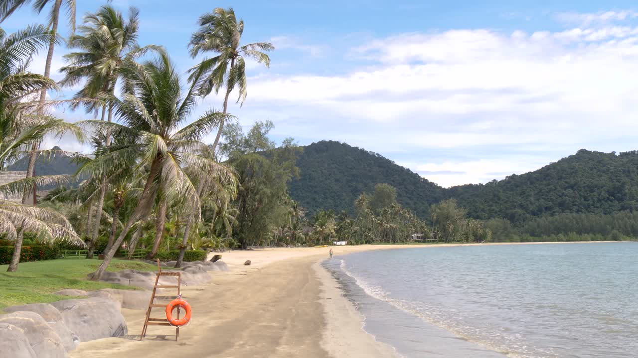 Tropical Beach Vacation Paradise, Lifeguard Equipment, Sandy Shoreline
