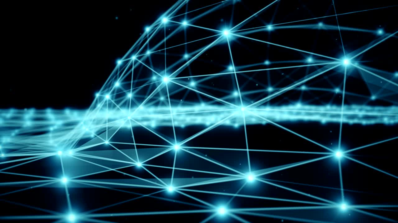 azul abstracto plexo fantasía tecnología, ingeniería fondo de movimiento