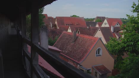 view of rooftops in rothenburg ob der tauber with a scenic and peaceful ambiance