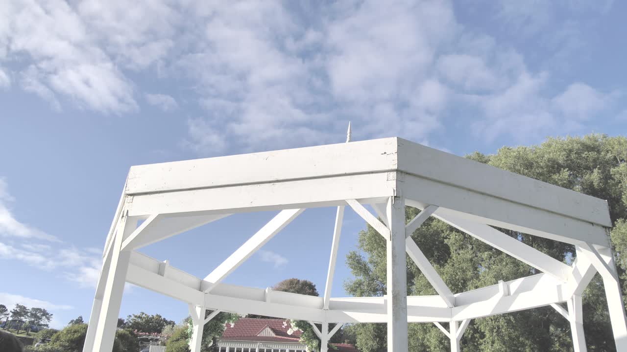 внешний снимок свадьбы в саду на винограднике