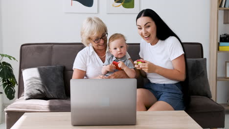 happy family having a video call at home 3