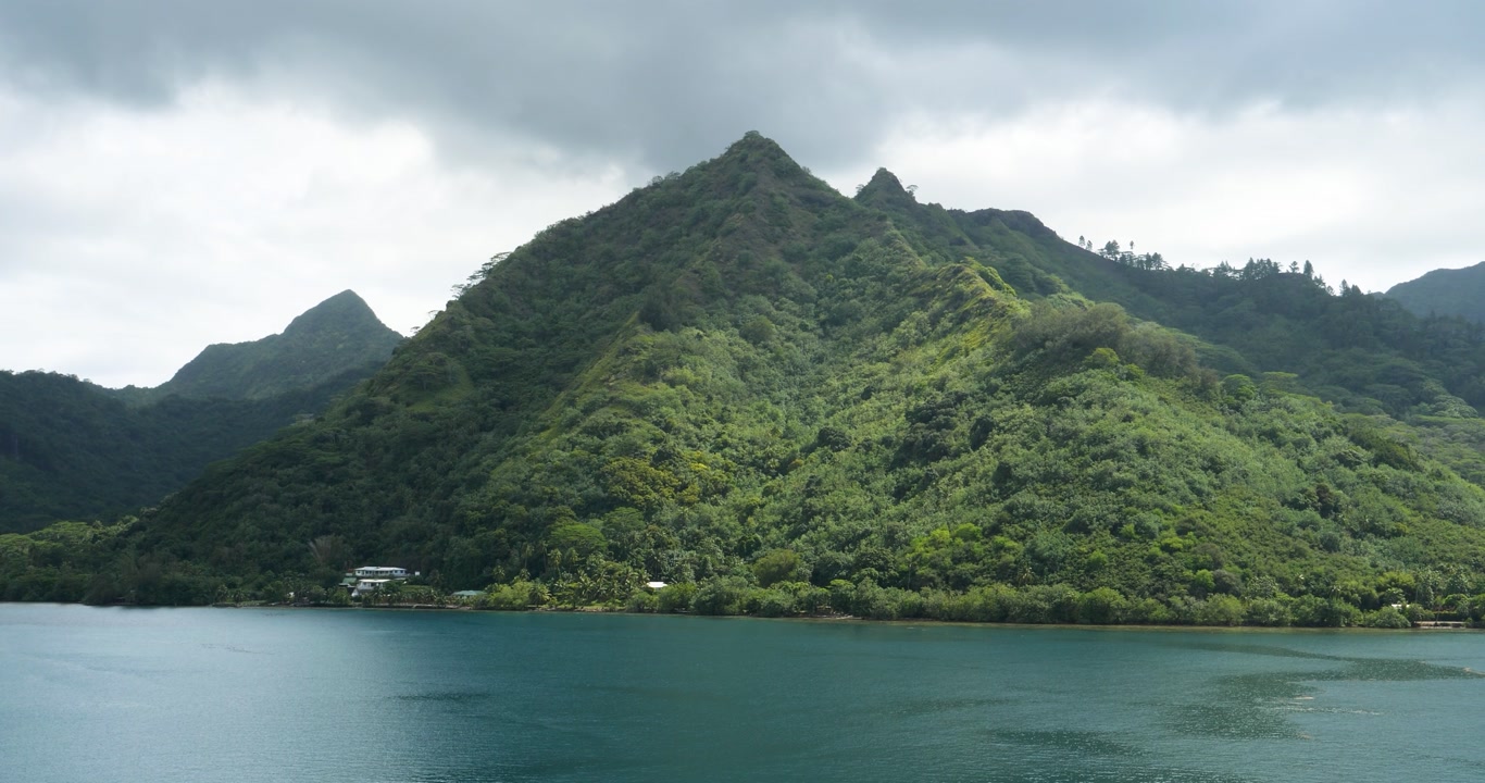 Island of Moorea, French Polynesia.View from Opunohu Bay.