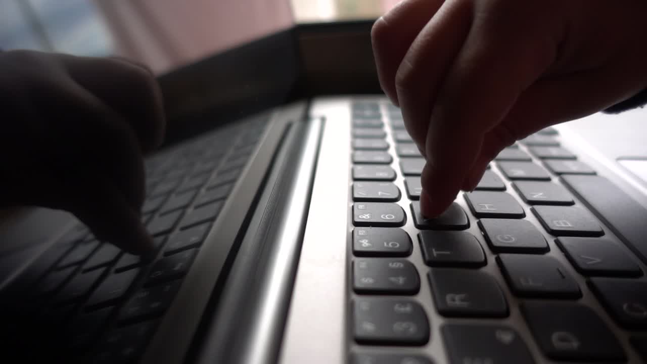 Slow motion Typing On Keyboard