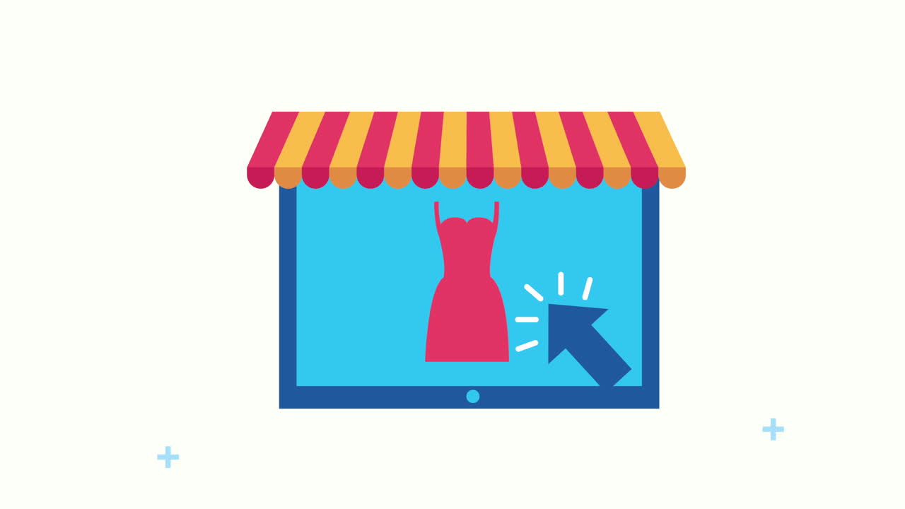 전자상거래 기술 앱을 가진 태블릿