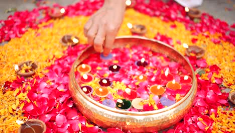 young parents with daughter celebrate decorate for diwali festival