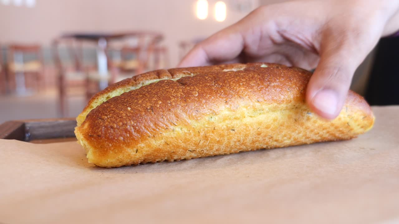 Close-up of a loaf of freshly baked bread