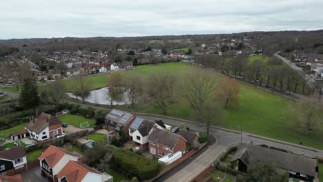 Theydon-Bois-Village-Essex-En-Invierno-Reino-Unido-Drone-Vista-Aérea