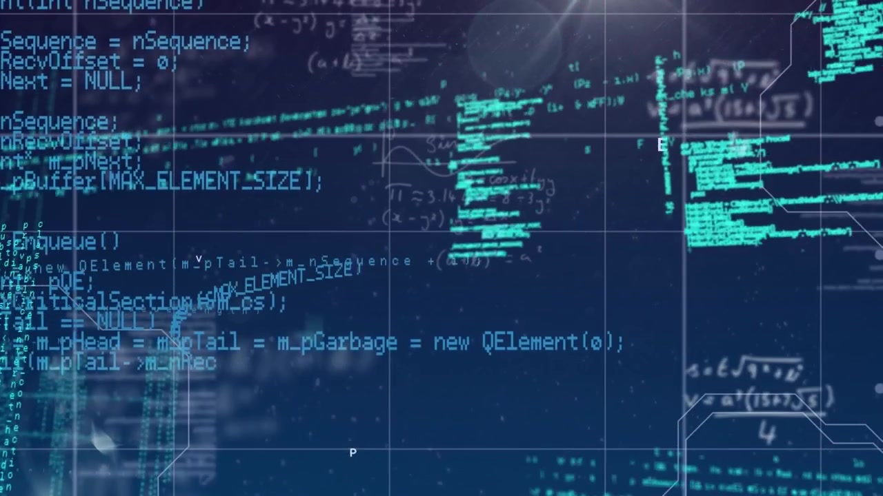 Animation der Datenverarbeitung vor blauem Hintergrund