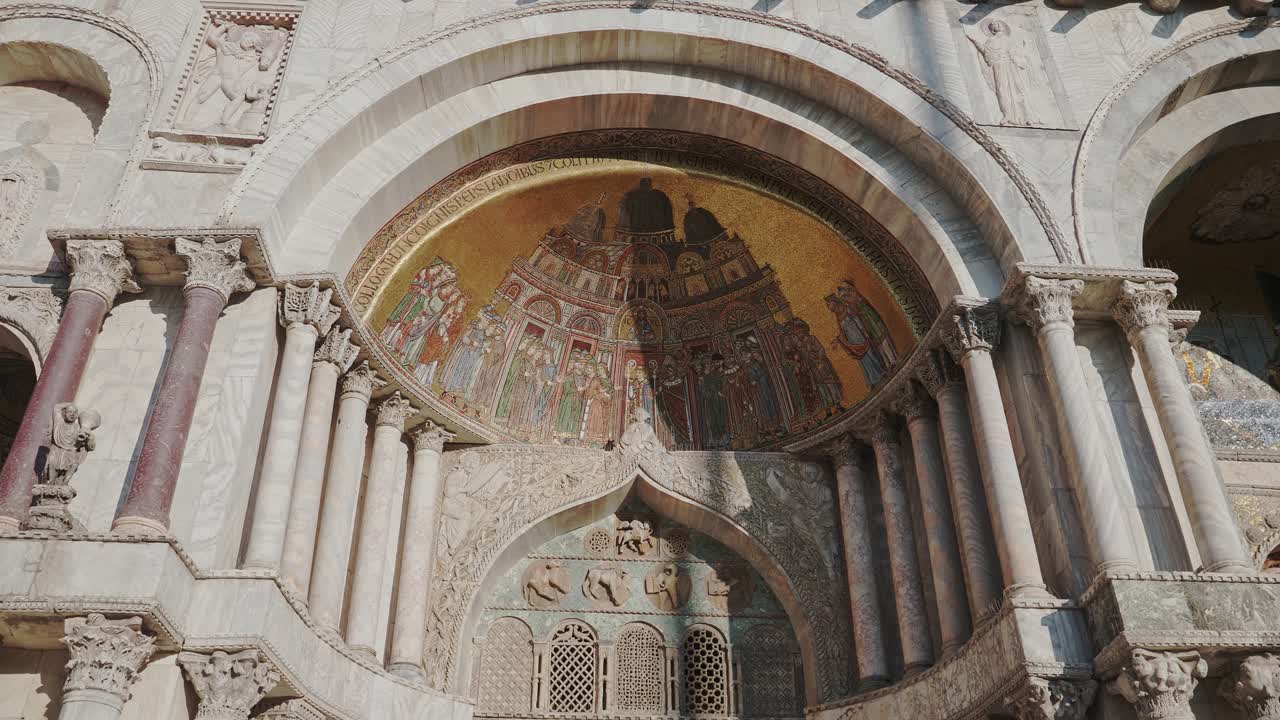 Mosaic of St Marks Cathedral in Arch of the Historic Cathedral in Venice Italy