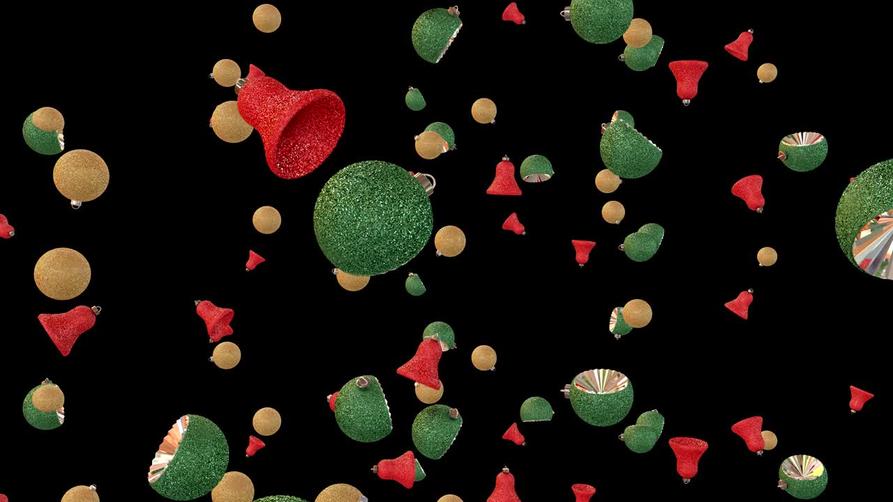 la caída de los adornos de brillo de navidad bucle