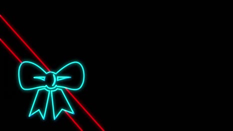 Ribbon-and-bow-neon-sign-on-black-background