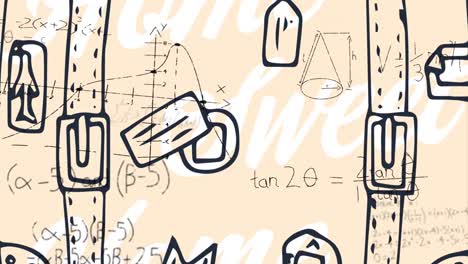 animación de ecuaciones matemáticas sobre un fondo amarillo