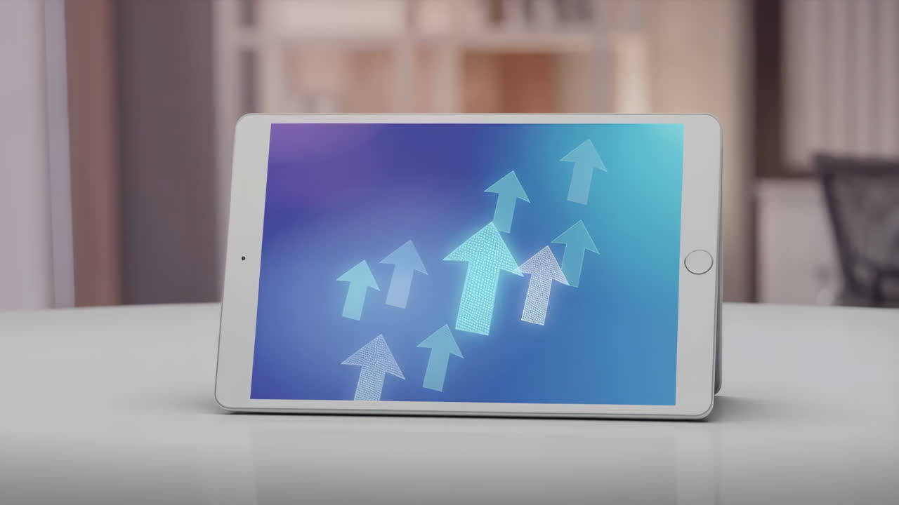 Digital Progress and Growth on a Tablet Screen