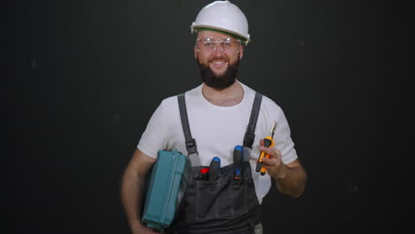 construction worker with tools